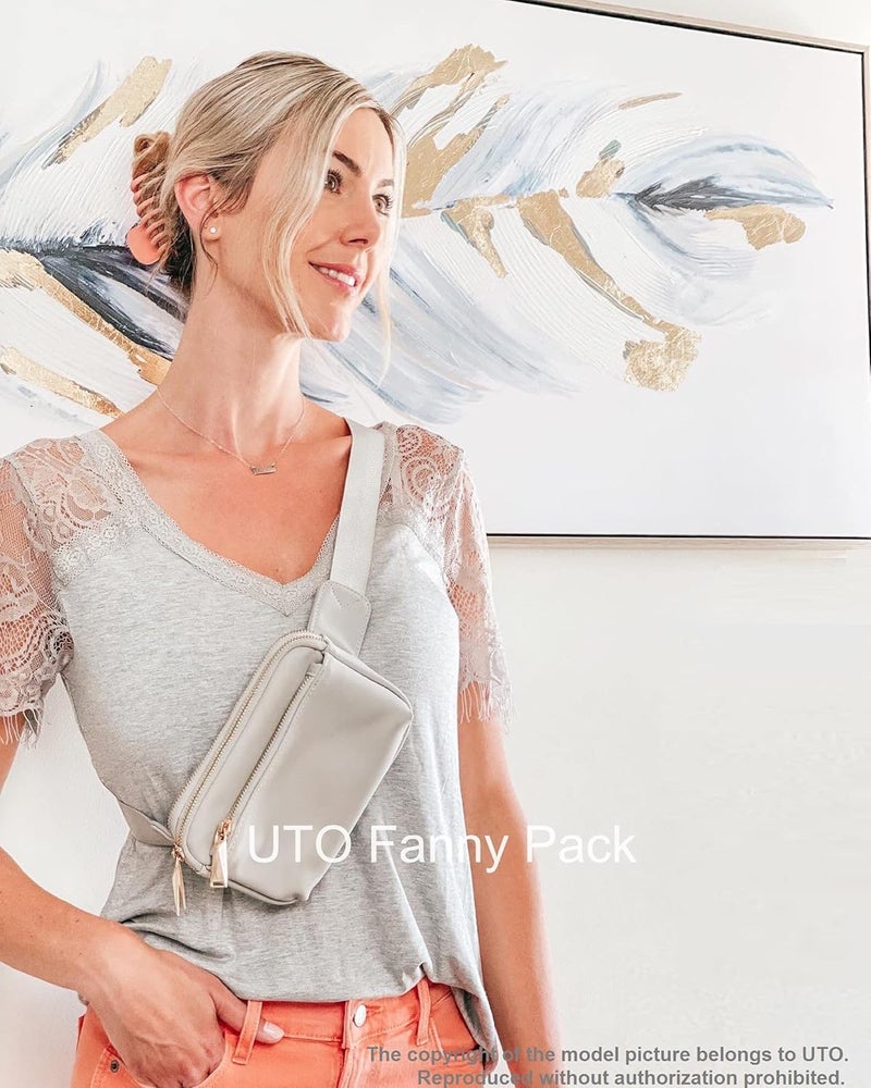 UTO Fanny Pack for Women Crossbody Trendy Fashion Belt Purse Chest Waist Hip Bumbag for Outdoor Shopping Travel Hiking - Image 2